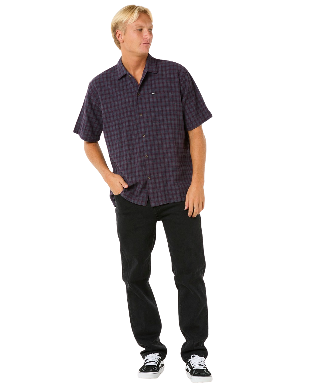 The Rip Curl Mens Classic Surf Check Shirt in Pine Night