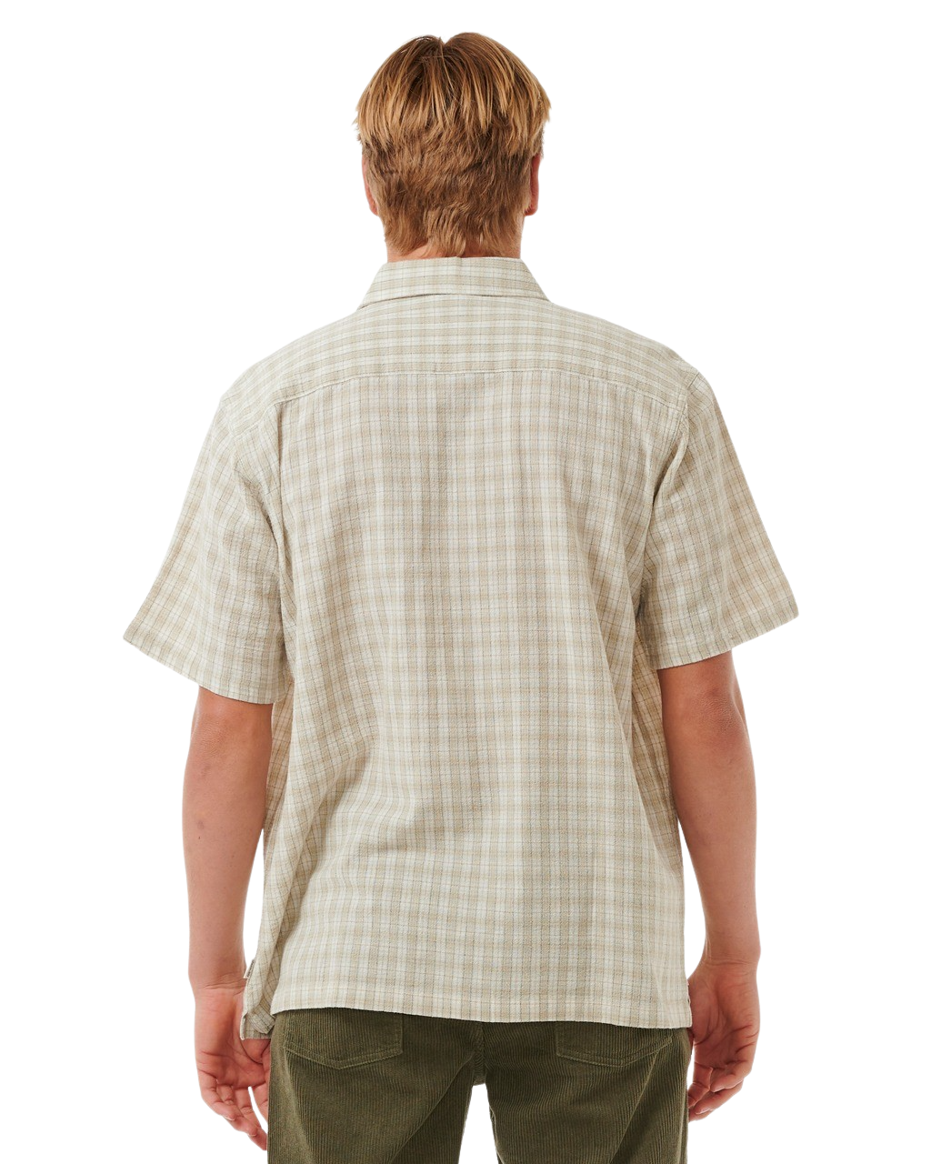 The Rip Curl Mens Classic Surf Check Shirt in Bone