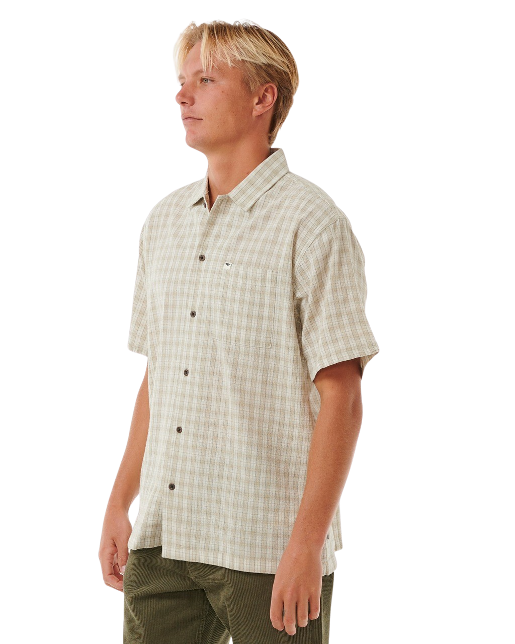 The Rip Curl Mens Classic Surf Check Shirt in Bone