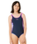 Girls Surf Revival One Piece Swimsuit in Navy