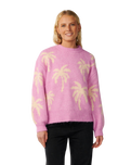 The Rip Curl Womens Retro Swell Palm Jumper in Lilac