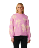 The Rip Curl Womens Retro Swell Palm Jumper in Lilac