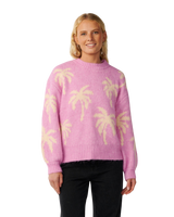 The Rip Curl Womens Retro Swell Palm Jumper in Lilac