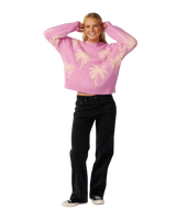 The Rip Curl Womens Retro Swell Palm Jumper in Lilac