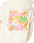 Girls Tropical Dawn Hoodie in Bone