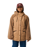 The Rip Curl Womens S-Series Splice Puffer Jacket in Brown