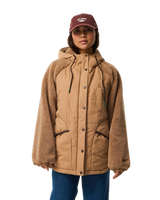 The Rip Curl Womens S-Series Splice Puffer Jacket in Brown