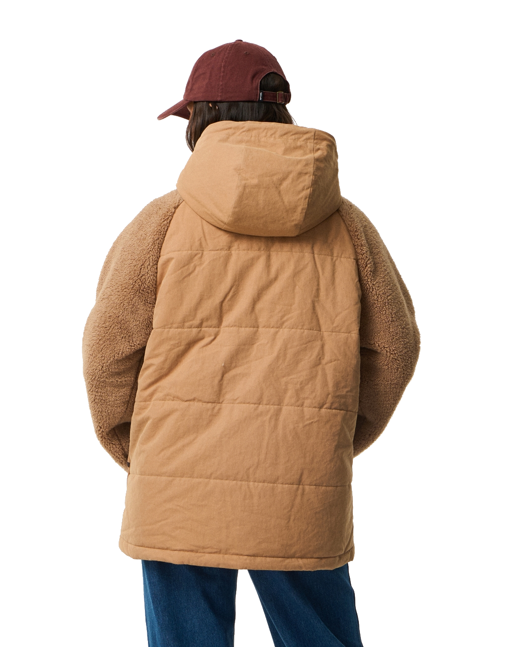 The Rip Curl Womens S-Series Splice Puffer Jacket in Brown