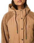 The Rip Curl Womens S-Series Splice Puffer Jacket in Brown