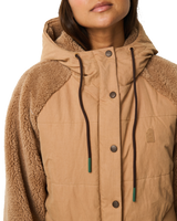The Rip Curl Womens S-Series Splice Puffer Jacket in Brown