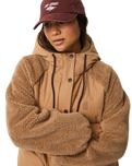 The Rip Curl Womens S-Series Splice Puffer Jacket in Brown