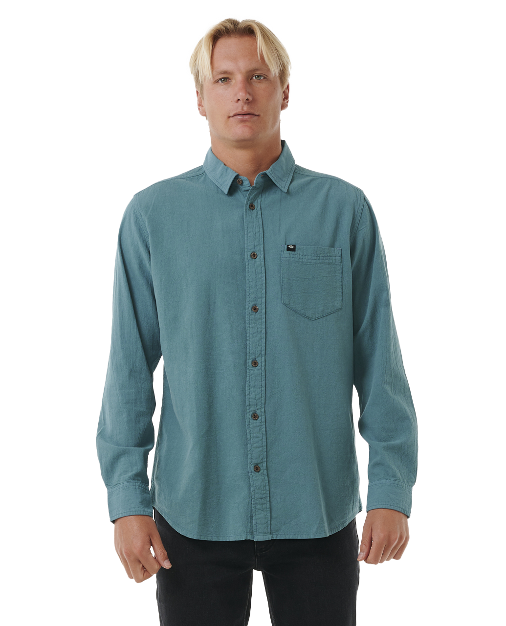 The Rip Curl Mens Classic Surf Washed Shirt in Bluestone