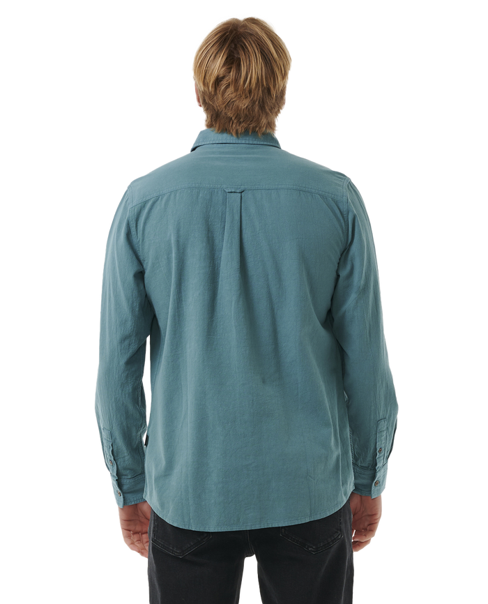 The Rip Curl Mens Classic Surf Washed Shirt in Bluestone