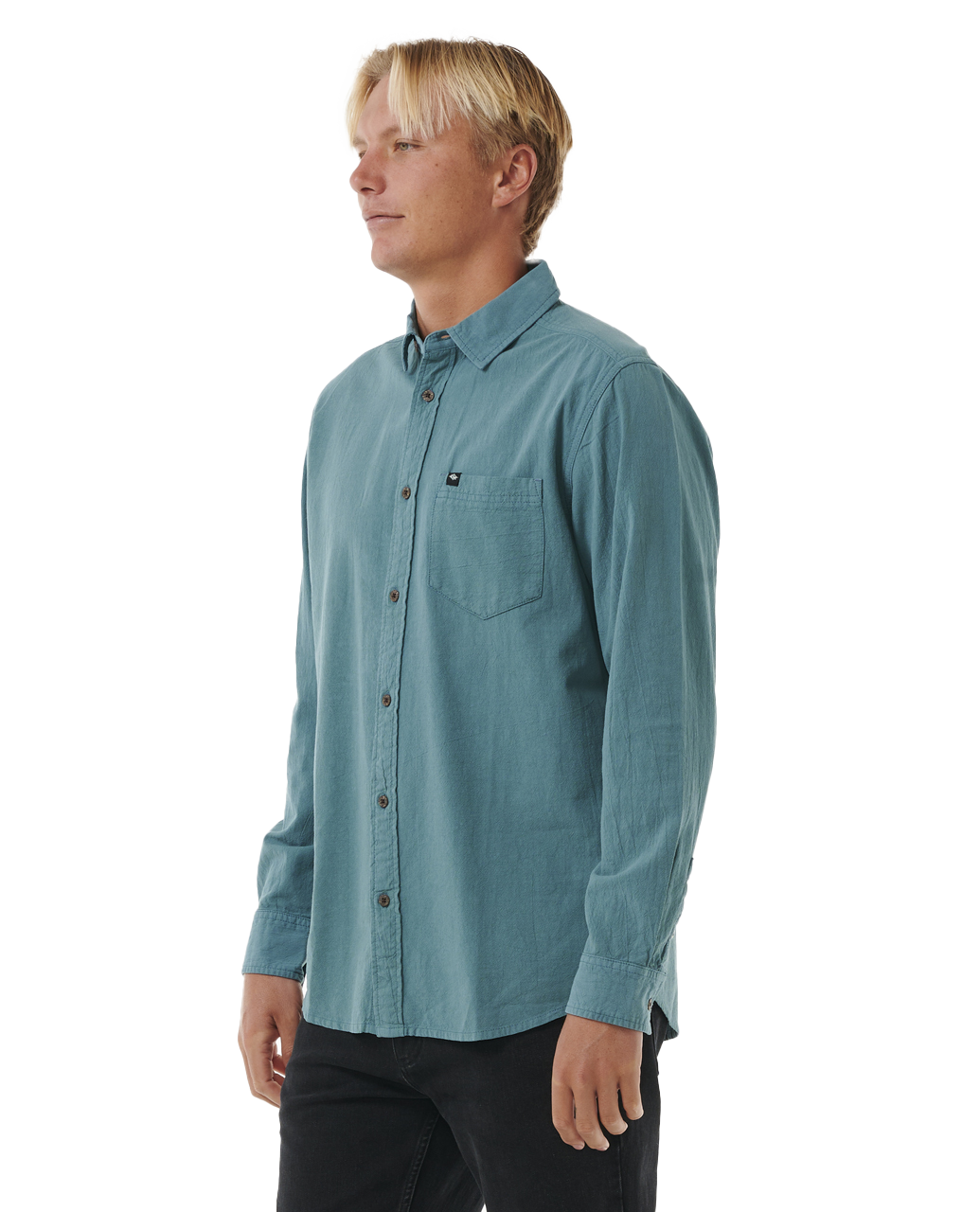 The Rip Curl Mens Classic Surf Washed Shirt in Bluestone