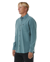 The Rip Curl Mens Classic Surf Washed Shirt in Bluestone