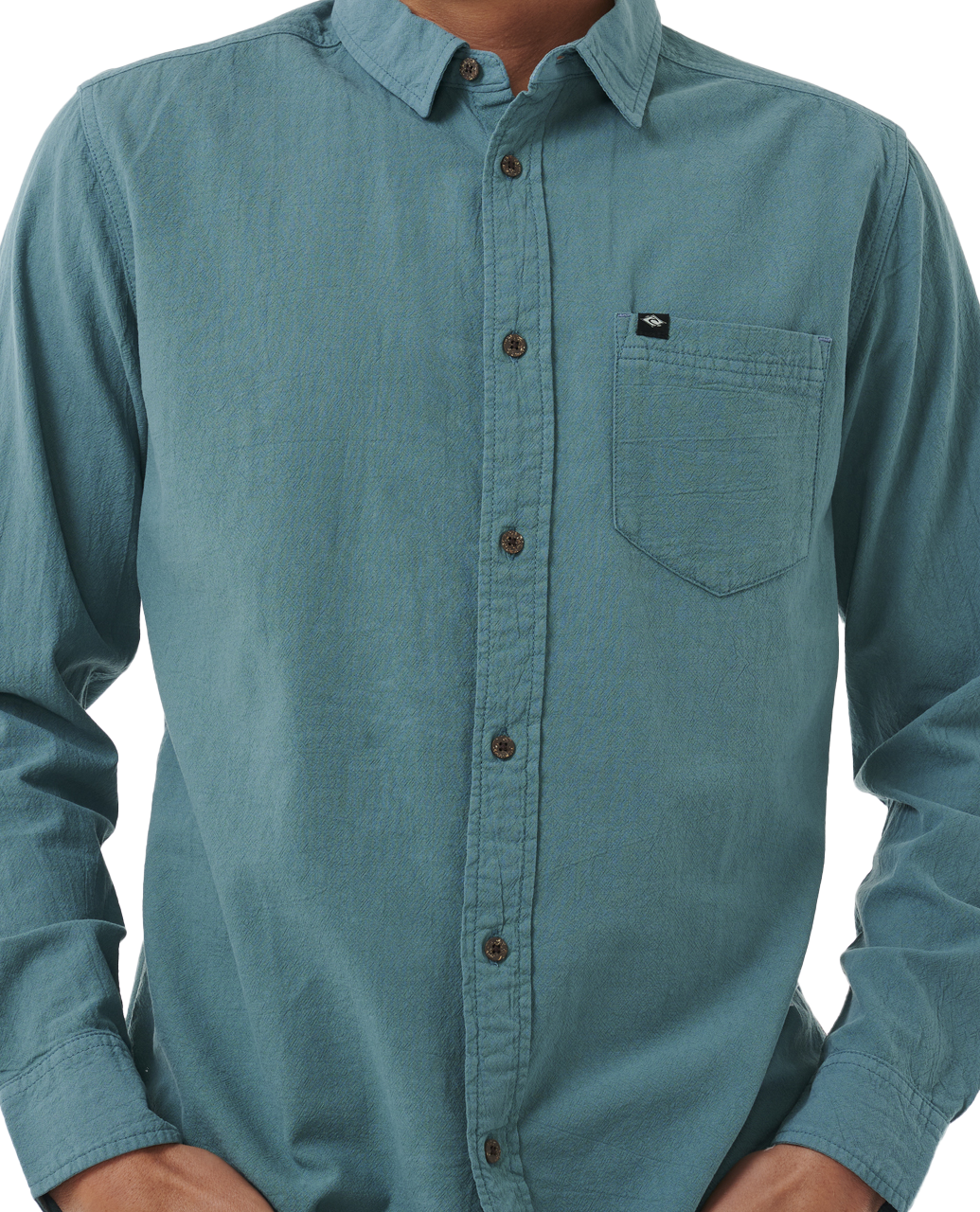 The Rip Curl Mens Classic Surf Washed Shirt in Bluestone