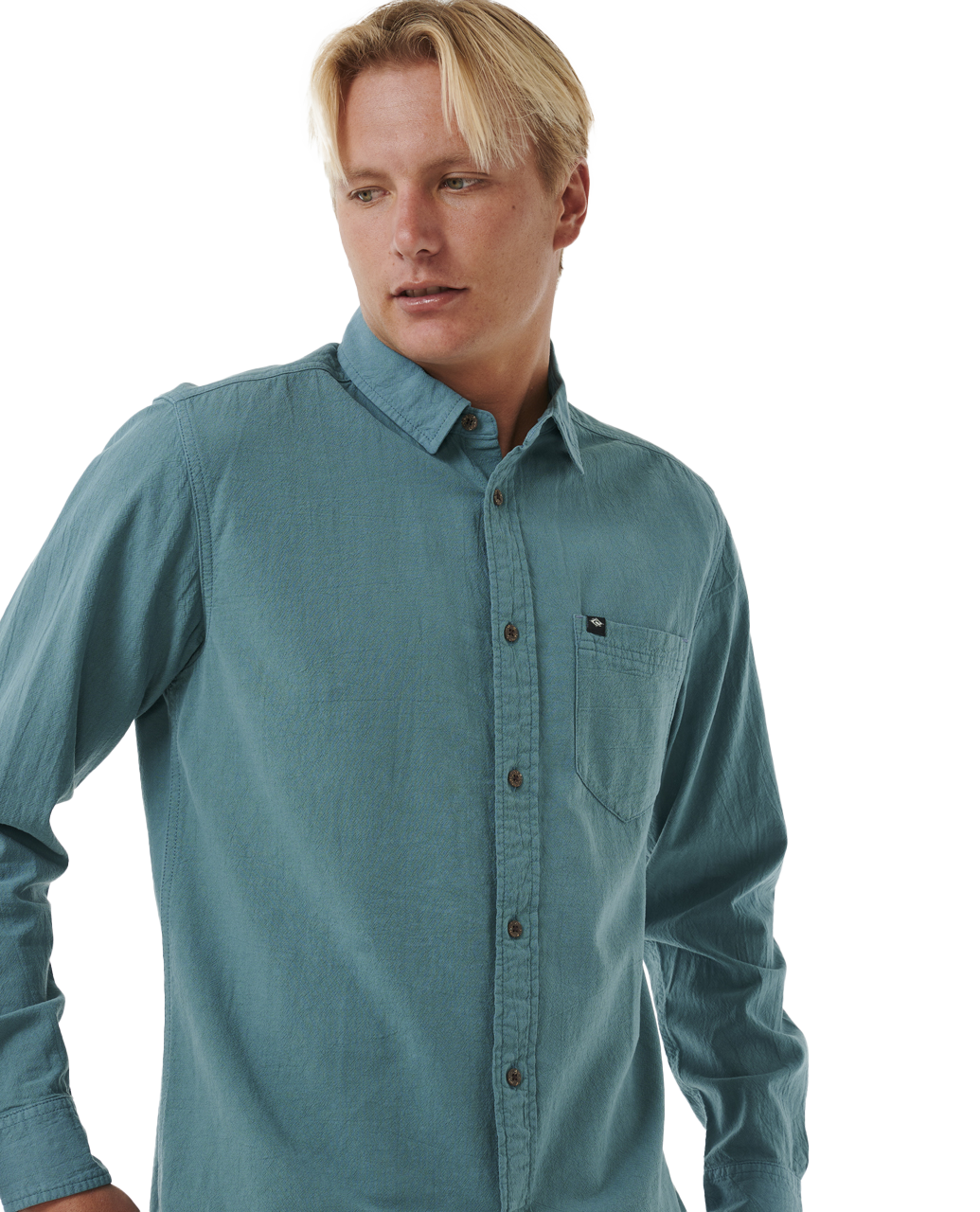 The Rip Curl Mens Classic Surf Washed Shirt in Bluestone