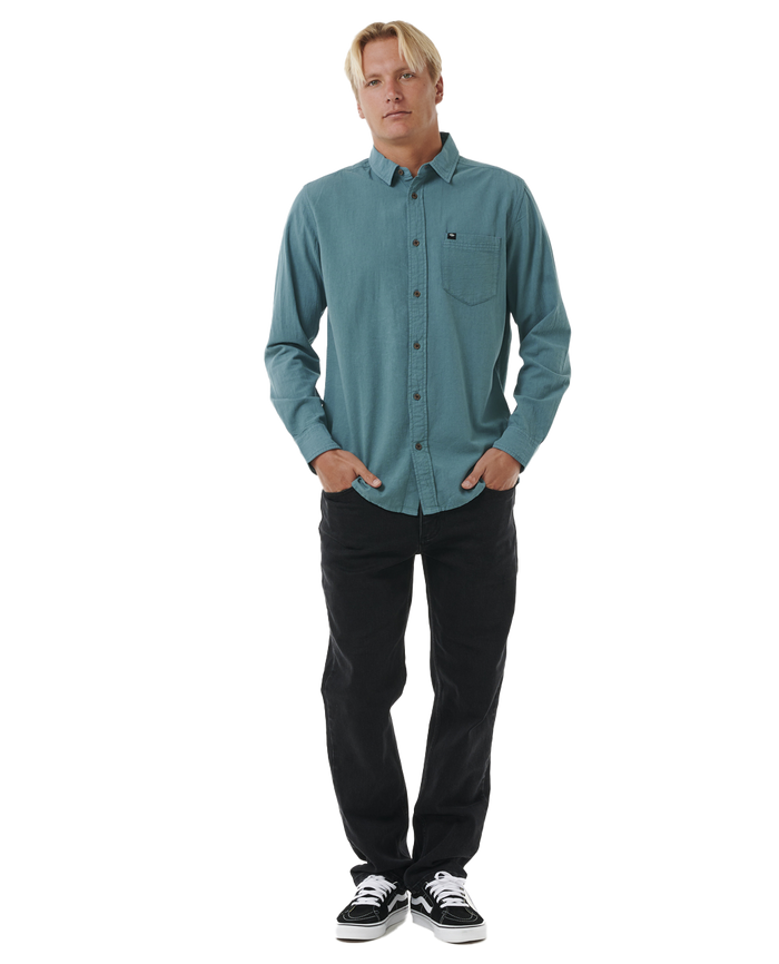The Rip Curl Mens Classic Surf Washed Shirt in Bluestone