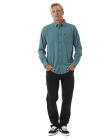 The Rip Curl Mens Classic Surf Washed Shirt in Bluestone