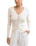 Long Line Knit Cardigan in Ivory