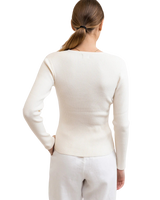 Long Line Knit Cardigan in Ivory