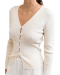 Long Line Knit Cardigan in Ivory