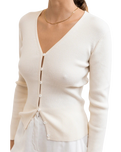 Long Line Knit Cardigan in Ivory