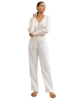 Long Line Knit Cardigan in Ivory