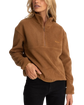 Tulua 1/4 Zip Reverse Fleece in Brown