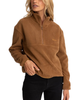Tulua 1/4 Zip Reverse Fleece in Brown