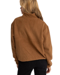 Tulua 1/4 Zip Reverse Fleece in Brown