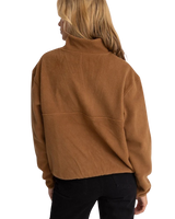 Tulua 1/4 Zip Reverse Fleece in Brown