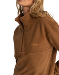 Tulua 1/4 Zip Reverse Fleece in Brown