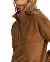 Tulua 1/4 Zip Reverse Fleece in Brown