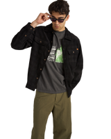 Cord Check Shirt in Black