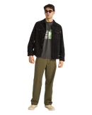 Cord Check Shirt in Black