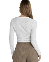 Charm Long Sleeve Top in White