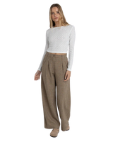 Charm Long Sleeve Top in White