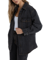 Oversized Denim Jacket in Grey