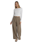 Mollie Check Trousers in Chocolate