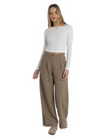 Mollie Check Trousers in Chocolate