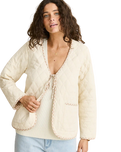 London Reversible Quilted Jacket in Vintage White