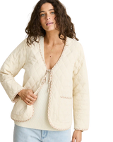 London Reversible Quilted Jacket in Vintage White