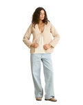 London Reversible Quilted Jacket in Vintage White