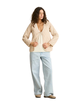 London Reversible Quilted Jacket in Vintage White
