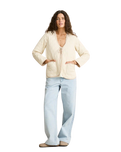 London Reversible Quilted Jacket in Vintage White