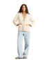 London Reversible Quilted Jacket in Vintage White