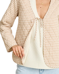 London Reversible Quilted Jacket in Vintage White