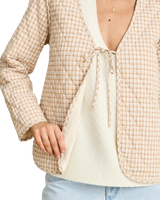 London Reversible Quilted Jacket in Vintage White
