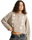 Blanca Floral Crop Cardigan in Natural